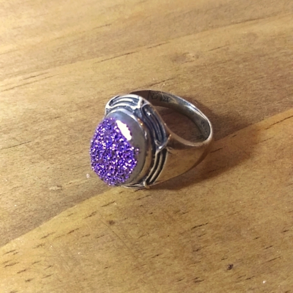 Nicky Butler 925 Silver purple blue druzy